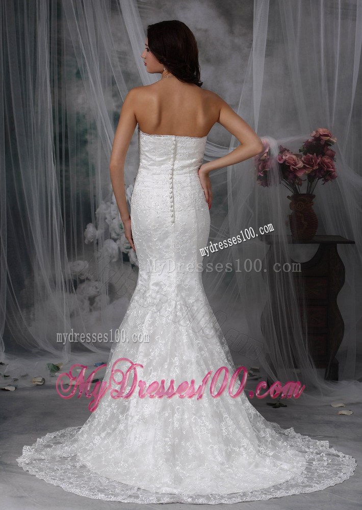 Lace Mermaid Court Train Clasp Handle Dresses for the Bride 2013